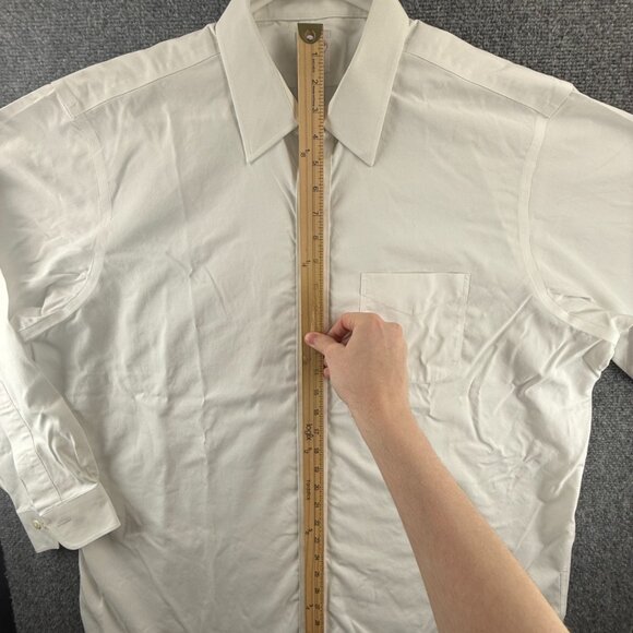 Brooks Brothers Cotton Point 17.5 34/35 Non-Iron Long Sleeve White Pocket Solid - Picture 6 of 13